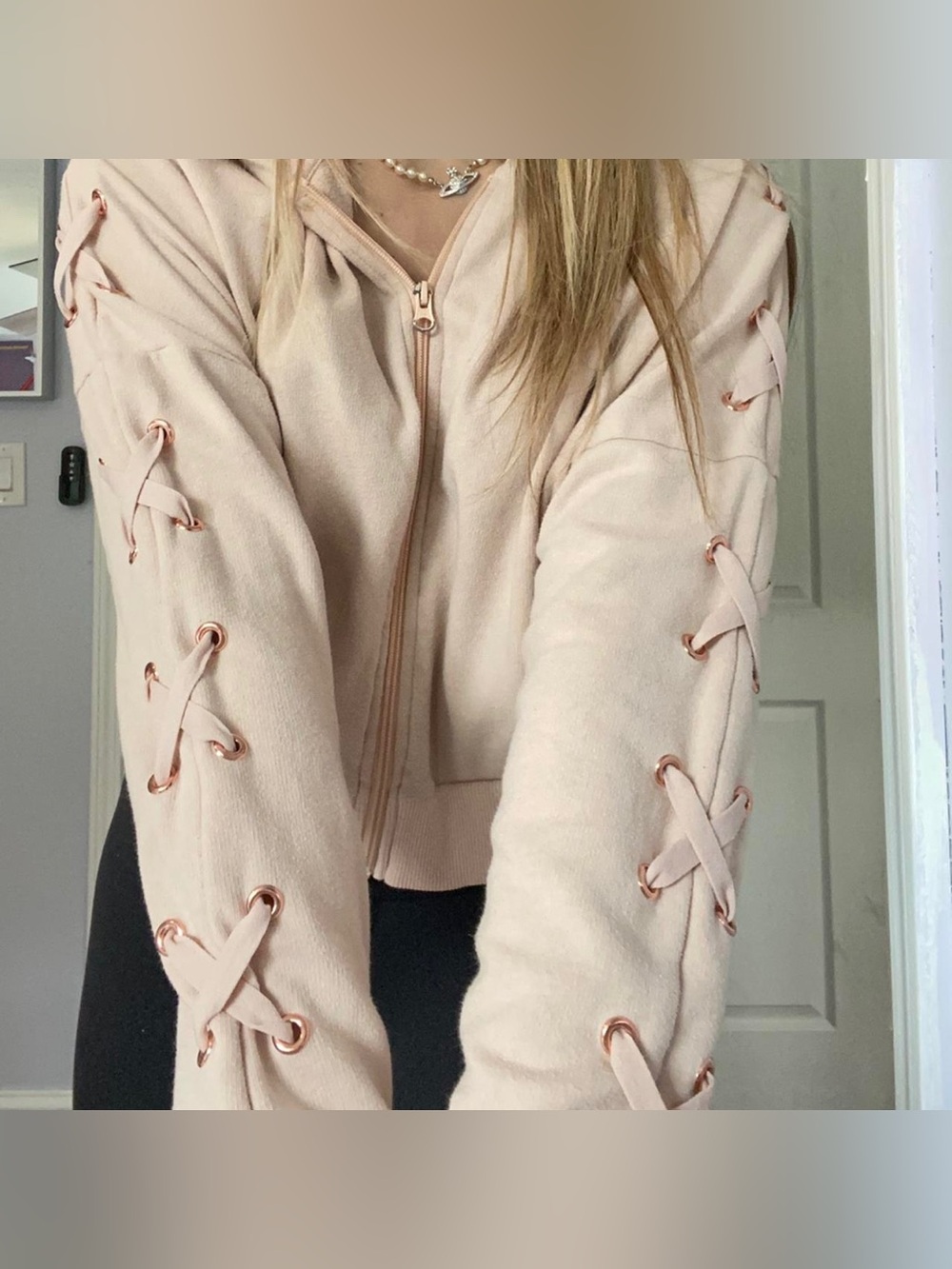 Victoria Secret Crop Jacket - Baby Pink
